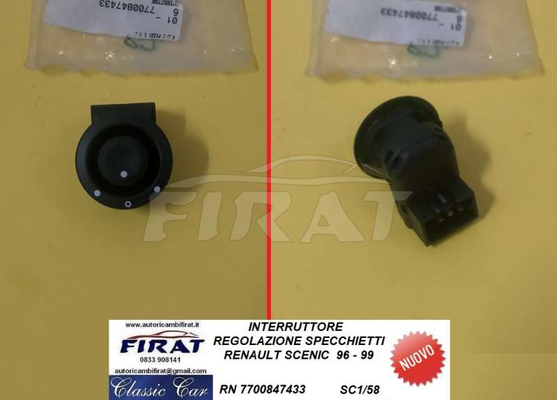 INTERRUTTORE REGOLAZIONE SPECCHI RENAULT SCENIC (7700847433)